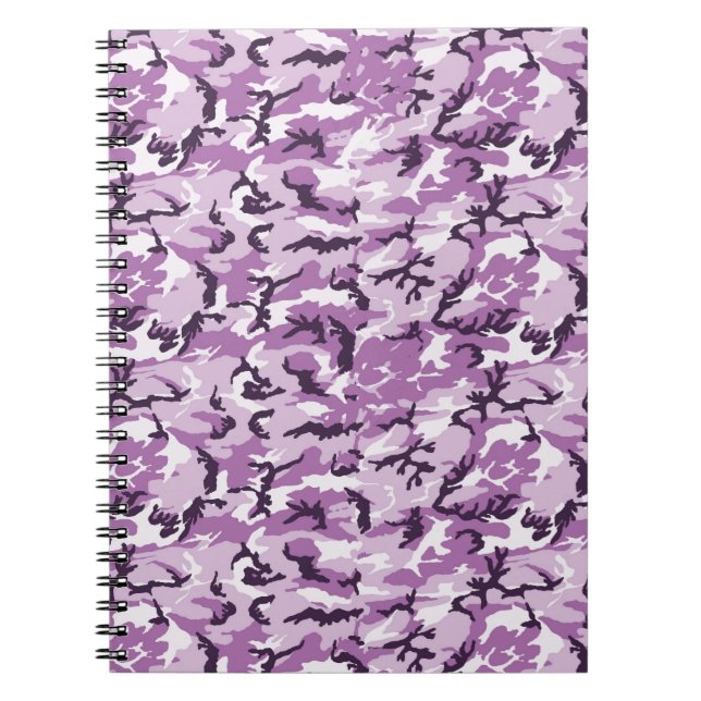 Pink & Purple Camouflage Background Notebook (Front)
