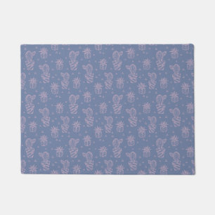 Pink & Purple Cartoon Cactus Pattern Doormat