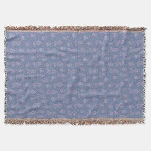 Pink & Purple Cartoon Cactus Pattern Throw Blanket