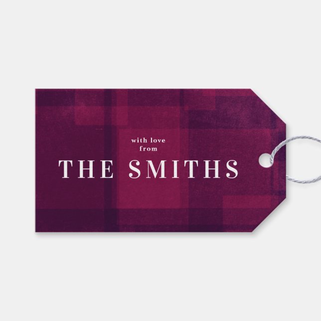 Pink Purple Chalk Christmas Holiday Gift Tag (Front (Horizontal))