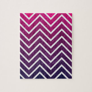 Pink Purple Chevron Jigsaw Puzzle