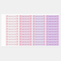 Pink & Purple Clothing School Labels with Bow
