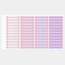 Pink &amp; Purple Clothing School Labels with Bow