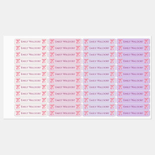 Pink & Purple Clothing School Labels with Bow