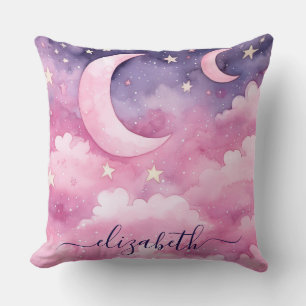 Pink-Purple clouds Throw Pillow