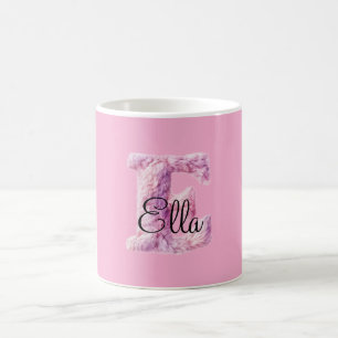 Pink Purple Cosy E Name Coffee Mug