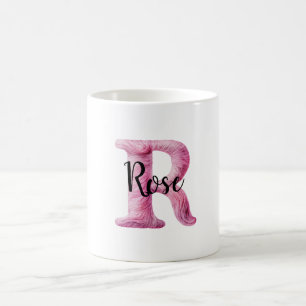 Pink Purple Cosy Letter R Name  Coffee Mug