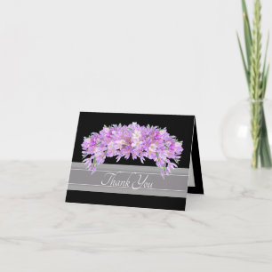 Pink Purple Crocus Botanical Floral Chic Thank You Card