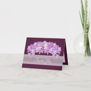 Pink Purple Crocus Botanical Floral Chic Thank You Card