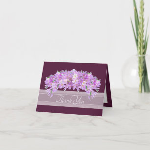 Pink Purple Crocus Botanical Floral Chic Thank You Card