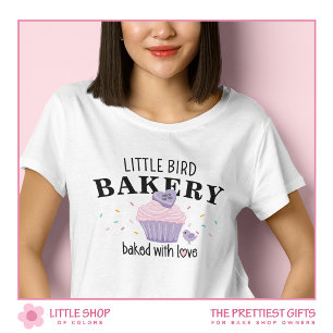 Pink Purple Cupcake Customisable Bakery T-Shirt