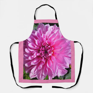 Pink Purple Dahlia Flower Apron