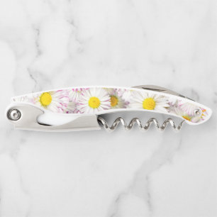 Pink Purple Daisy Flower Pattern Corkscrew