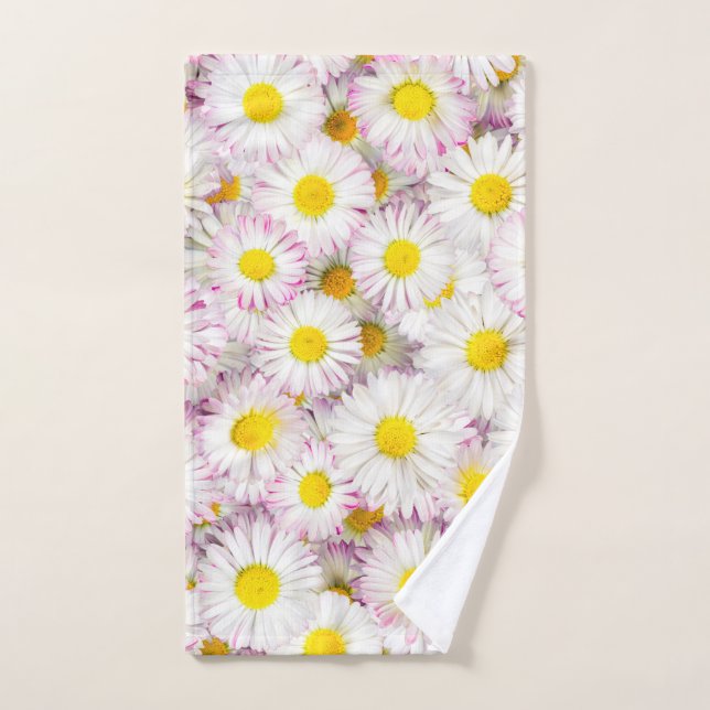 Pink Purple Daisy Flower Pattern Hand Towel (Hand Towel)