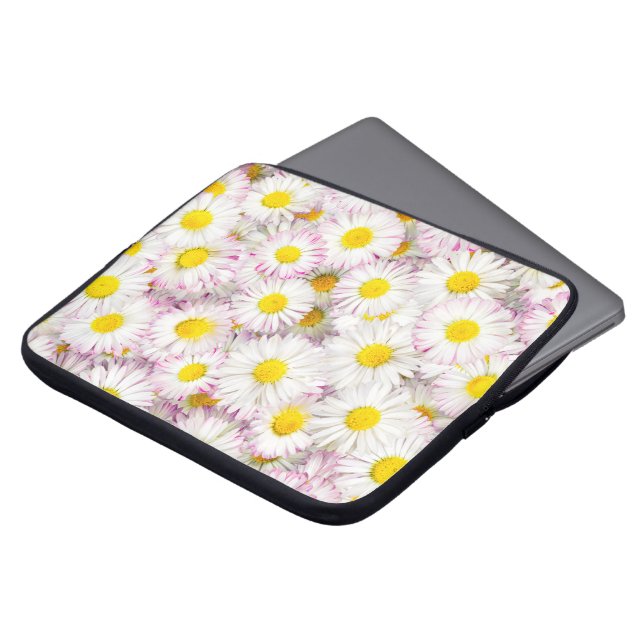 Pink Purple Daisy Flower Pattern Laptop Sleeve (Front Top)