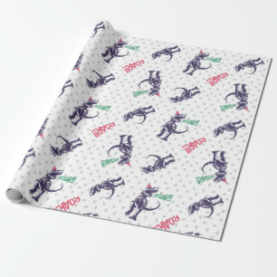 Pink Purple Dinosaur Happy Birthday Wrapping Paper