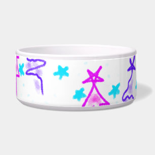 Pink Purple doodle christmas tree stars holiday pa