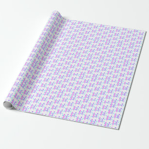 Pink Purple doodle christmas tree stars holiday pa Wrapping Paper