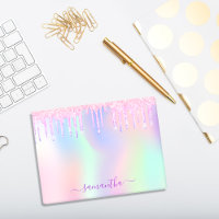 Pink purple drips holographic name
