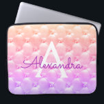 Pink - Purple Elegant Vintage Monogram Laptop Sleeve<br><div class="desc">Pink and Purple Ombre Pastel Elegant,  Vintage Girly Monogram Case. This case can be customised to include your initial and first name.</div>