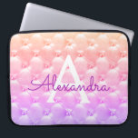 Pink - Purple Elegant Vintage Monogram Laptop Sleeve<br><div class="desc">Pink and Purple Ombre Pastel Elegant,  Vintage Girly Monogram Case. This case can be customised to include your initial and first name.</div>