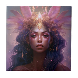 Pink Purple Fairy Queen Fantasy Art Ceramic Tile