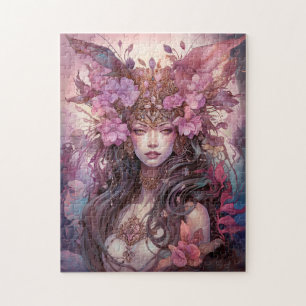 Pink Purple Fairy Queen Fantasy Art Jigsaw Puzzle