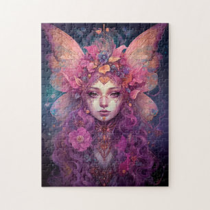 Pink Purple Fairy Queen Fantasy Art Jigsaw Puzzle