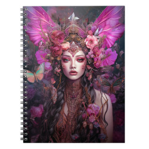 Pink Purple Fairy Queen Fantasy Art Notebook
