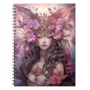 Pink Purple Fairy Queen Fantasy Art Notebook