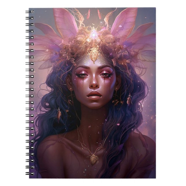 Pink Purple Fairy Queen Fantasy Art Notebook (Front)