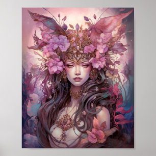 Pink Purple Fairy Queen Fantasy Art Poster