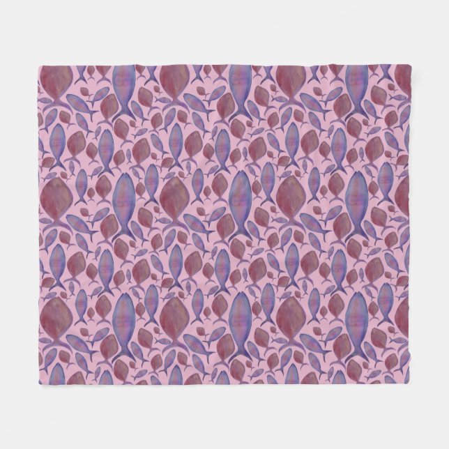 Pink & Purple Fish Blanket  (Front (Horizontal))