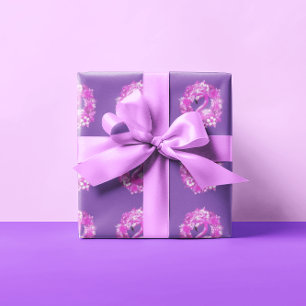 Pink Purple Flamingo Tropical Island Wrapping Paper