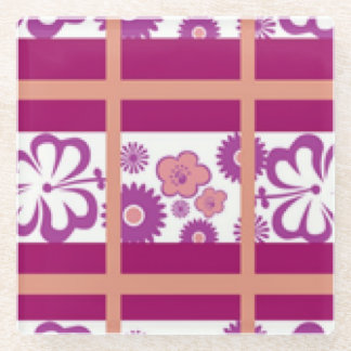 Pink purple Floral Coaster
