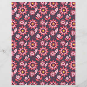 Pink purple floral double-sided scrapbook paper