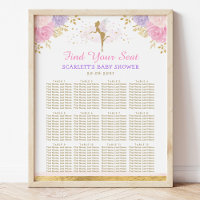 Pink Purple Floral Fairy Girl Baby Shower Seating