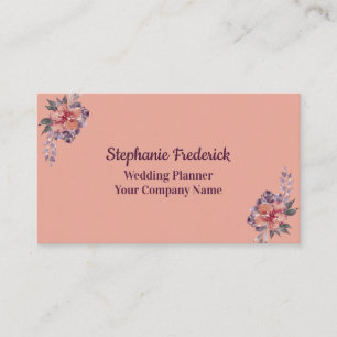 Pink Purple Floral Feminine Business Card
