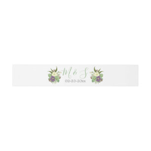 Pink Purple Floral Flowers Wedding Invitation Belly Band