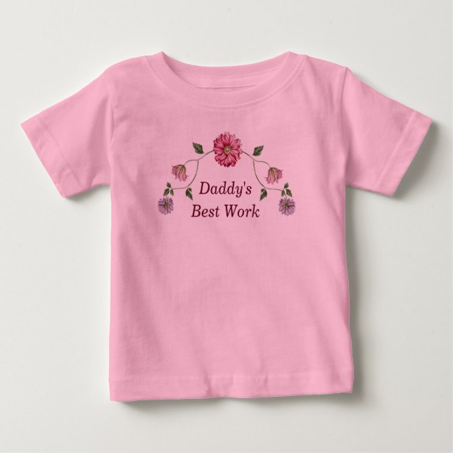 Pink & Purple Floral Vine Baby T-Shirt (Front)