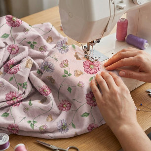 Pink & Purple Floral Vine   Fabric