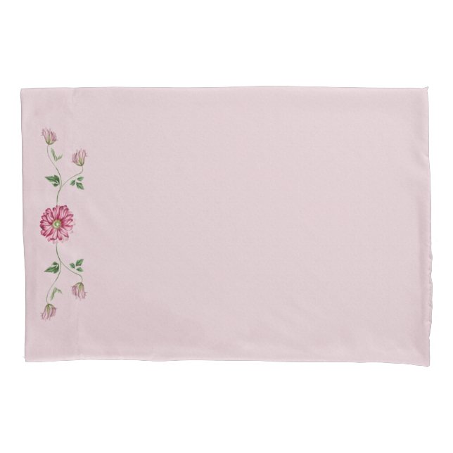 Pink & Purple Floral Vine  Pillowcase (Front-Left)