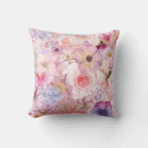 Pink & Purple Florals Cushion