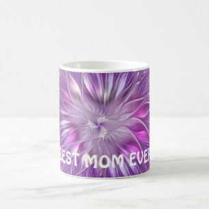 Pink Purple Flower Abstract Fractal Art Best Mum Coffee Mug