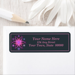 Pink Purple Flower Address Return Labels