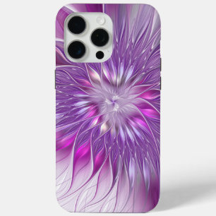 Pink Purple Flower Passion Abstract Fractal Art iPhone 15 Pro Max Case