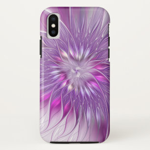 Pink Purple Flower Passion Abstract Fractal Art iPhone XS Case