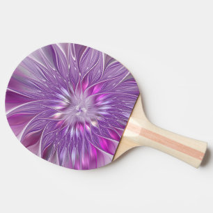 Pink Purple Flower Passion Abstract Fractal Art Ping Pong Paddle