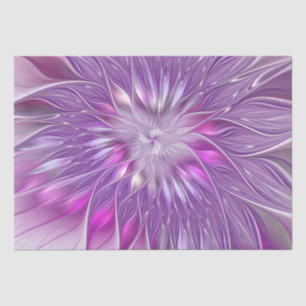Pink Purple Flower Passion Abstract Fractal Art Tissue Paper