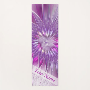 Pink Purple Flower Passion Abstract Fractal Name Yoga Mat